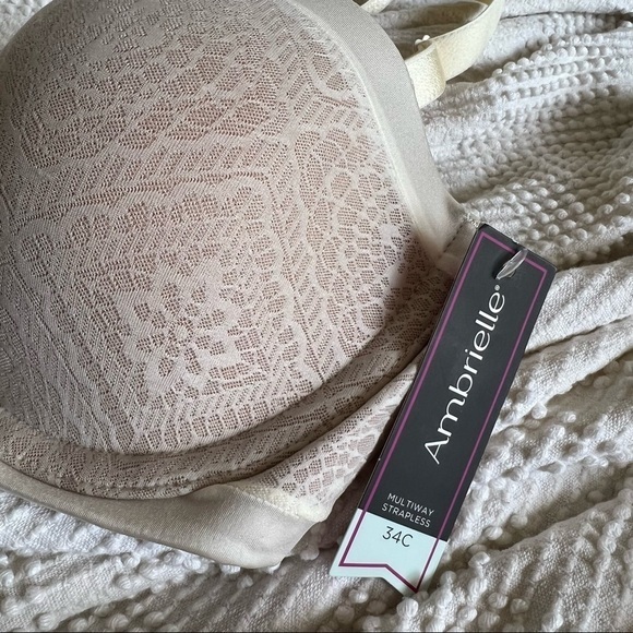 AMBRIELLE PRISTINE IVORY GEO Multi-way Straplesa Bra - Picture 3 of 7